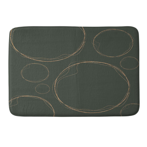 Sheila Wenzel-Ganny Army Green Gold Circles Memory Foam Bath Mat