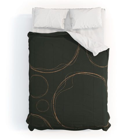 Sheila Wenzel-Ganny Army Green Gold Circles Comforter