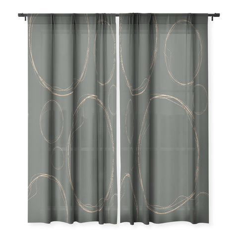 Sheila Wenzel-Ganny Army Green Gold Circles Sheer Non Repeat