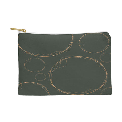 Sheila Wenzel-Ganny Army Green Gold Circles Pouch