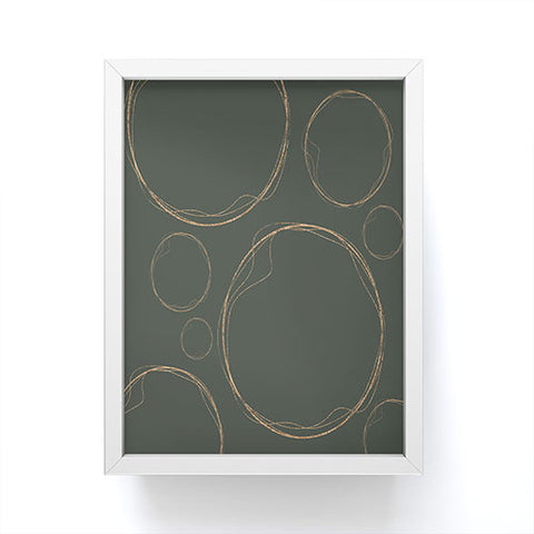 Sheila Wenzel-Ganny Army Green Gold Circles Framed Mini Art Print