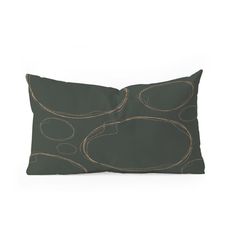 Sheila Wenzel-Ganny Army Green Gold Circles Oblong Throw Pillow