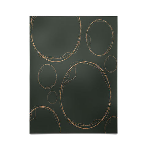 Sheila Wenzel-Ganny Army Green Gold Circles Poster
