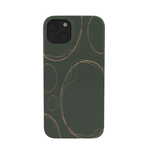 Sheila Wenzel-Ganny Army Green Gold Circles Phone Case