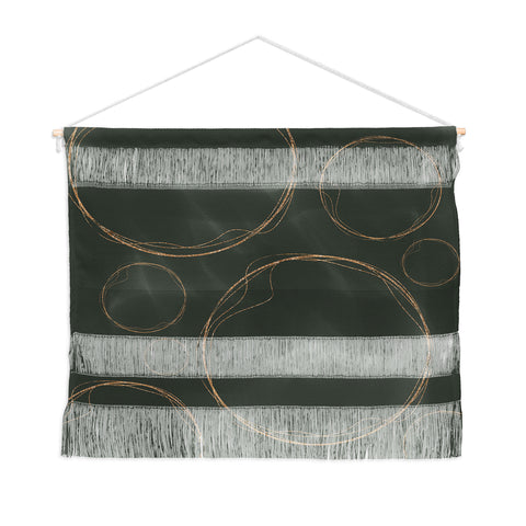 Sheila Wenzel-Ganny Army Green Gold Circles Wall Hanging Landscape