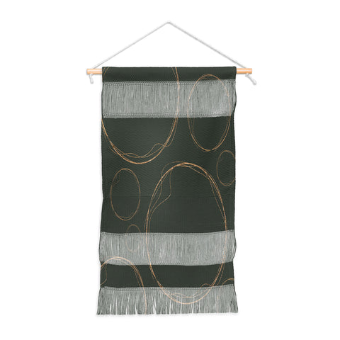 Sheila Wenzel-Ganny Army Green Gold Circles Wall Hanging Portrait