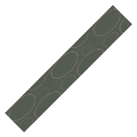 Sheila Wenzel-Ganny Army Green Gold Circles Table Runner