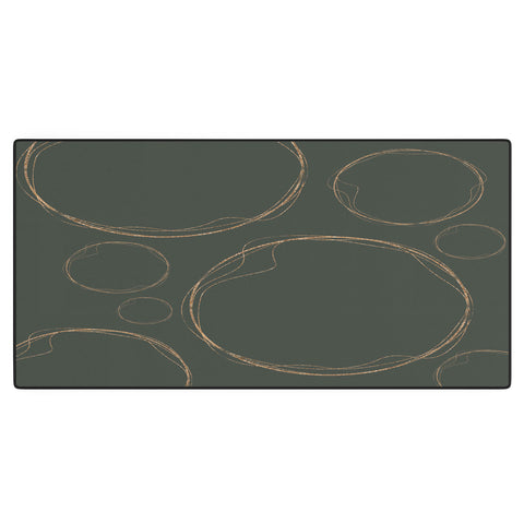 Sheila Wenzel-Ganny Army Green Gold Circles Desk Mat