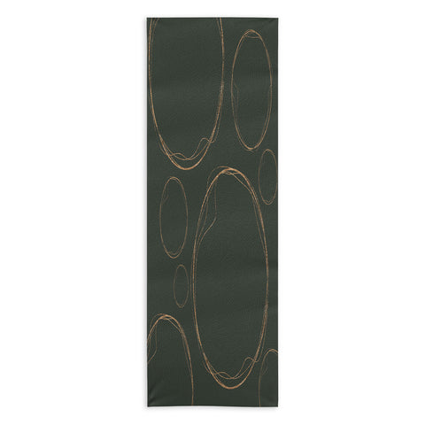 Sheila Wenzel-Ganny Army Green Gold Circles Yoga Towel