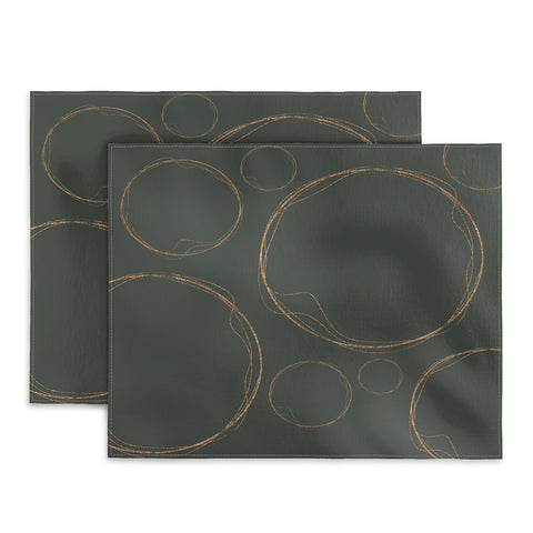 Sheila Wenzel-Ganny Army Green Gold Circles Placemat