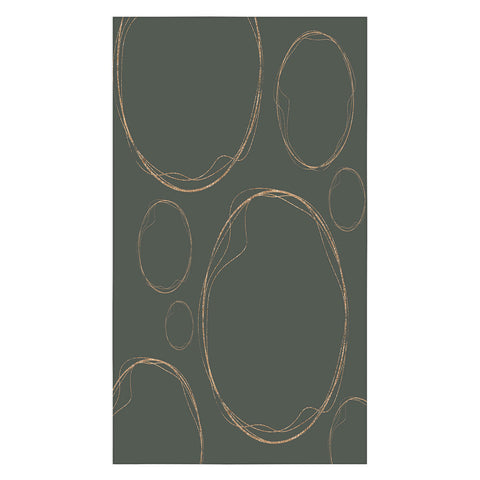 Sheila Wenzel-Ganny Army Green Gold Circles Tablecloth