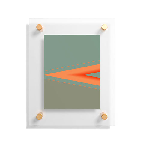 Sheila Wenzel-Ganny Army Green Orange Stripe Floating Acrylic Print