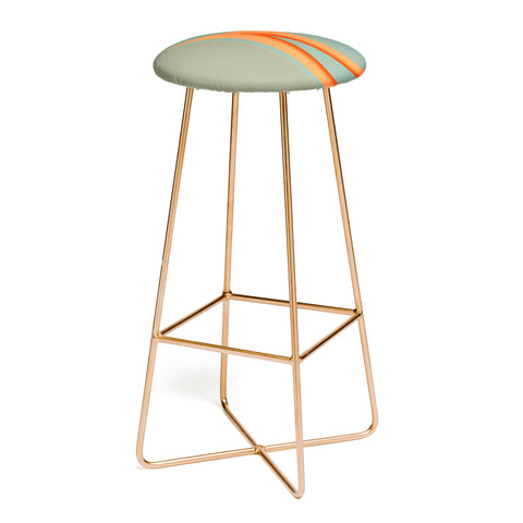 Sheila Wenzel-Ganny Army Green Orange Stripe Bar Stool