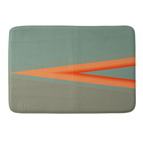 Sheila Wenzel-Ganny Army Green Orange Stripe Memory Foam Bath Mat