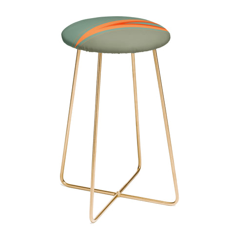 Sheila Wenzel-Ganny Army Green Orange Stripe Counter Stool
