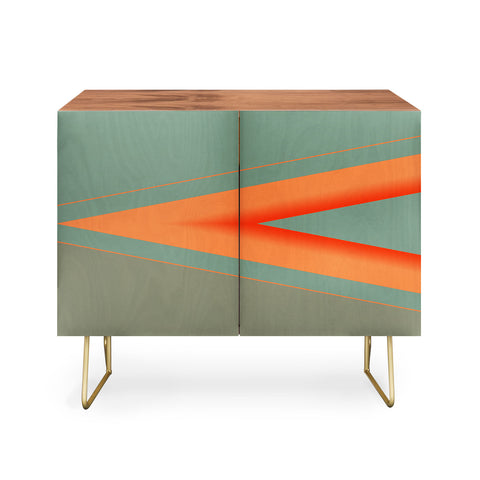Sheila Wenzel-Ganny Army Green Orange Stripe Credenza