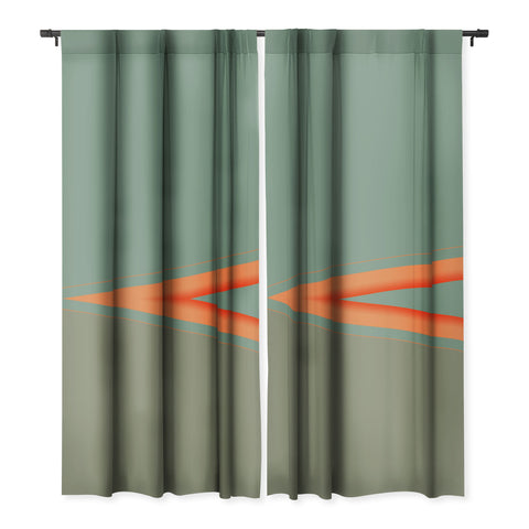 Sheila Wenzel-Ganny Army Green Orange Stripe Blackout Non Repeat