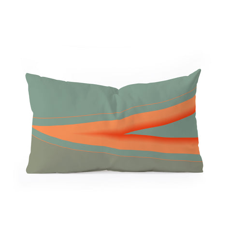 Sheila Wenzel-Ganny Army Green Orange Stripe Oblong Throw Pillow