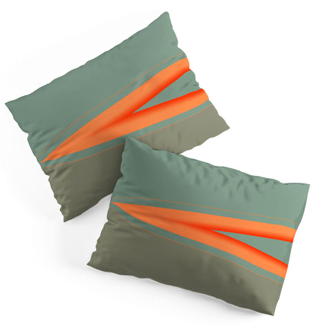 Sheila Wenzel-Ganny Army Green Orange Stripe Pillow Shams