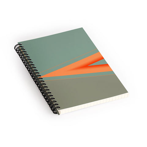 Sheila Wenzel-Ganny Army Green Orange Stripe Spiral Notebook