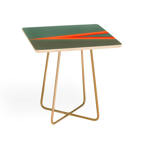 Sheila Wenzel-Ganny Army Green Orange Stripe Side Table