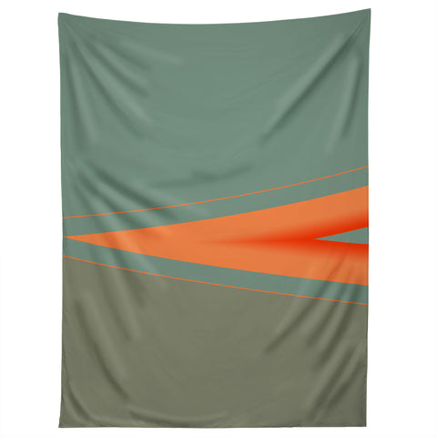 Sheila Wenzel-Ganny Army Green Orange Stripe Tapestry