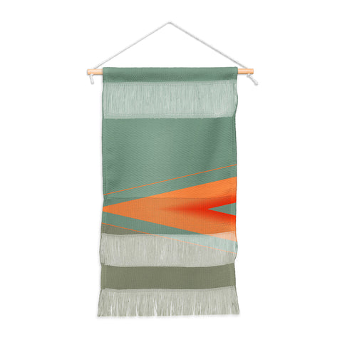 Sheila Wenzel-Ganny Army Green Orange Stripe Wall Hanging Portrait