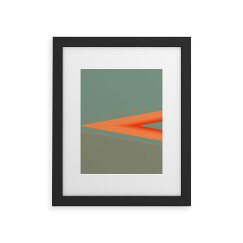 Sheila Wenzel-Ganny Army Green Orange Stripe Framed Art Print