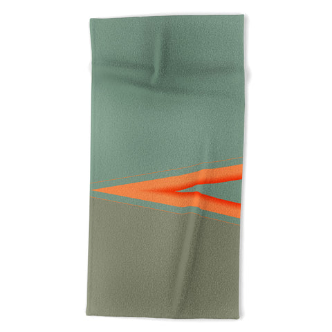 Sheila Wenzel-Ganny Army Green Orange Stripe Beach Towel