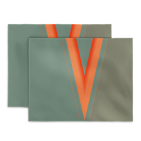 Sheila Wenzel-Ganny Army Green Orange Stripe Placemat