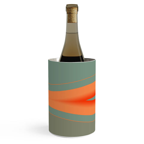 Sheila Wenzel-Ganny Army Green Orange Stripe Wine Chiller