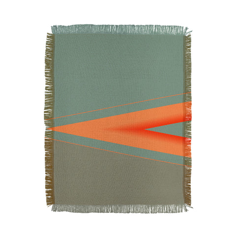 Sheila Wenzel-Ganny Army Green Orange Stripe Throw Blanket