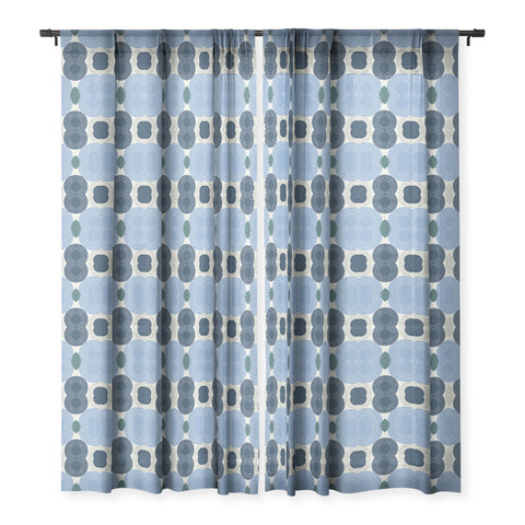 Sheila Wenzel-Ganny Big Blues Minimalist design Sheer Window Curtain