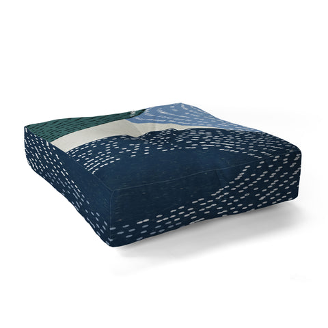 Sheila Wenzel-Ganny Big Blues Minimalist design Floor Pillow Square