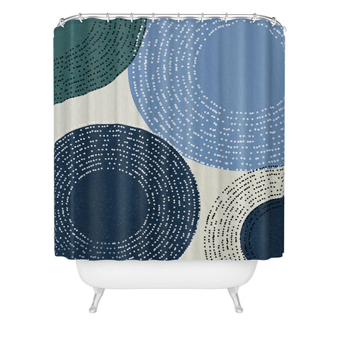 Sheila Wenzel-Ganny Big Blues Minimalist design Shower Curtain