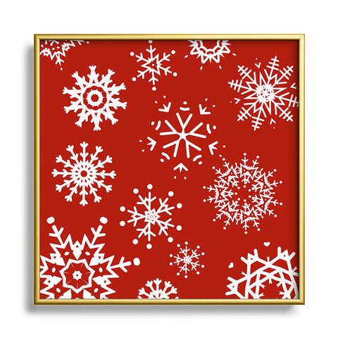 Sheila Wenzel-Ganny Big Snowflakes Metal Square Framed Art Print
