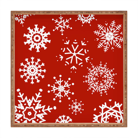 Sheila Wenzel-Ganny Big Snowflakes Square Tray
