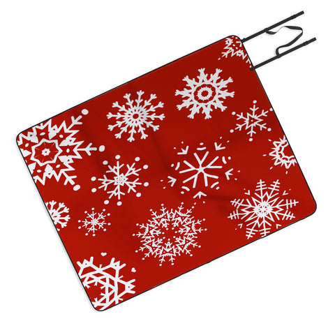 Sheila Wenzel-Ganny Big Snowflakes Picnic Blanket