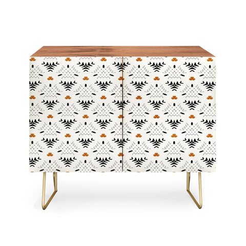 Sheila Wenzel-Ganny Black Ink Western Geo Credenza