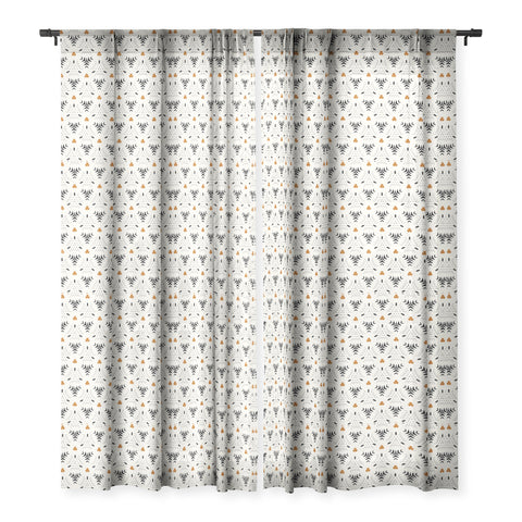 Sheila Wenzel-Ganny Black Ink Western Geo Sheer Window Curtain