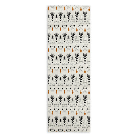 Sheila Wenzel-Ganny Black Ink Western Geo Yoga Towel