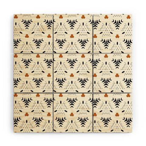 Sheila Wenzel-Ganny Black Ink Western Geo Wood Wall Mural