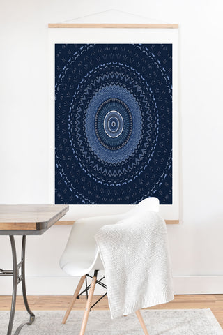 Sheila Wenzel-Ganny Blue Bohemian Mandala Art Print And Hanger