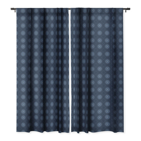 Sheila Wenzel-Ganny Blue Bohemian Mandala Blackout Window Curtain