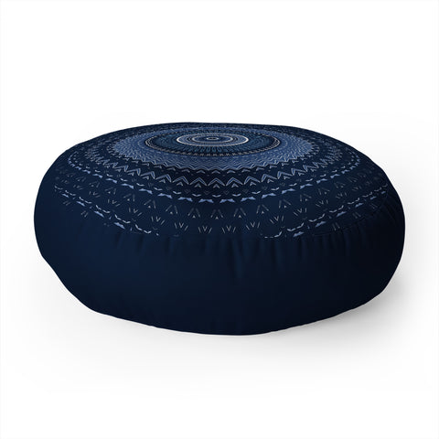 Sheila Wenzel-Ganny Blue Bohemian Mandala Floor Pillow Round