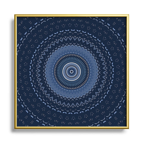 Sheila Wenzel-Ganny Blue Bohemian Mandala Metal Square Framed Art Print