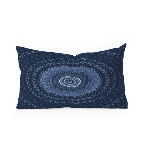 Sheila Wenzel-Ganny Blue Bohemian Mandala Oblong Throw Pillow