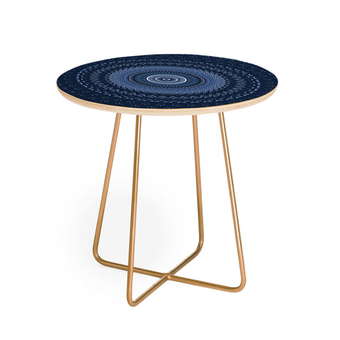 Sheila Wenzel-Ganny Blue Bohemian Mandala Round Side Table