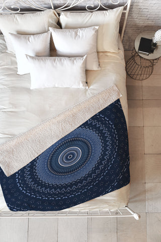 Sheila Wenzel-Ganny Blue Bohemian Mandala Fleece Throw Blanket