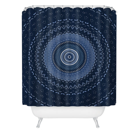 Sheila Wenzel-Ganny Blue Bohemian Mandala Shower Curtain